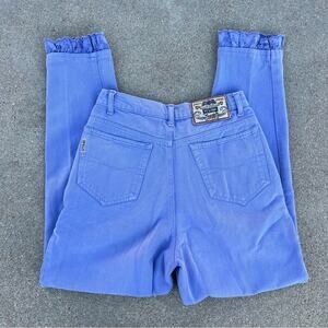 Vintage 90s Gitano purple high rise taper ankle eyelet lace ankle trim jeans